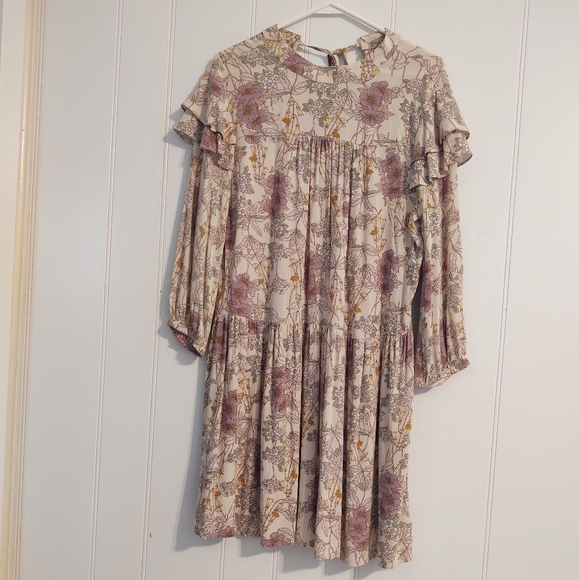 A.n.a new approach women's dress long sleeve  yellow floral size S - Picture 5 of 15